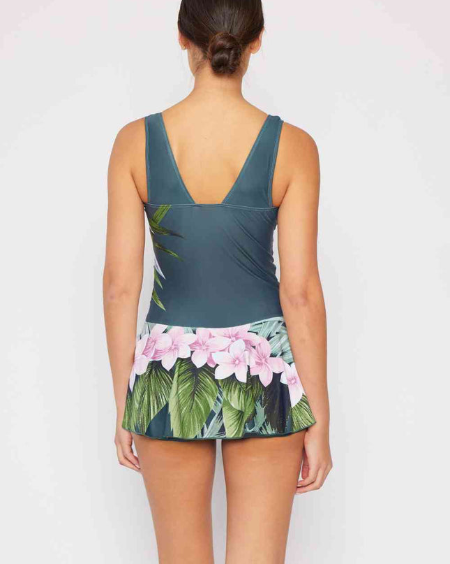 Marina West Swim Full Size Clear Waters Swim Dress in Aloha Forest