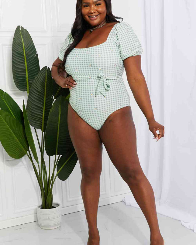 Marina West Swim Salty Air Puff Sleeve One-Piece in Sage