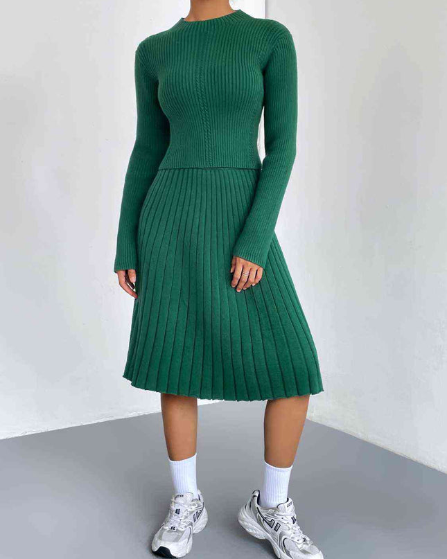 Rib-Knit Sweater and Skirt Set