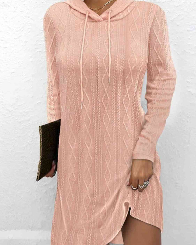 Drawstring Hooded Sweater Dress