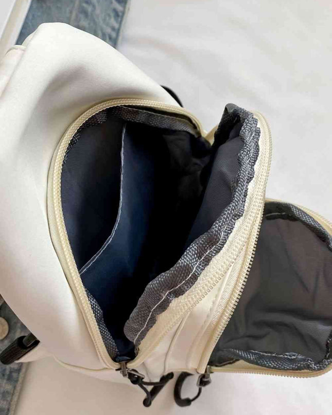 Contrast Strap Nylon Sling Bag