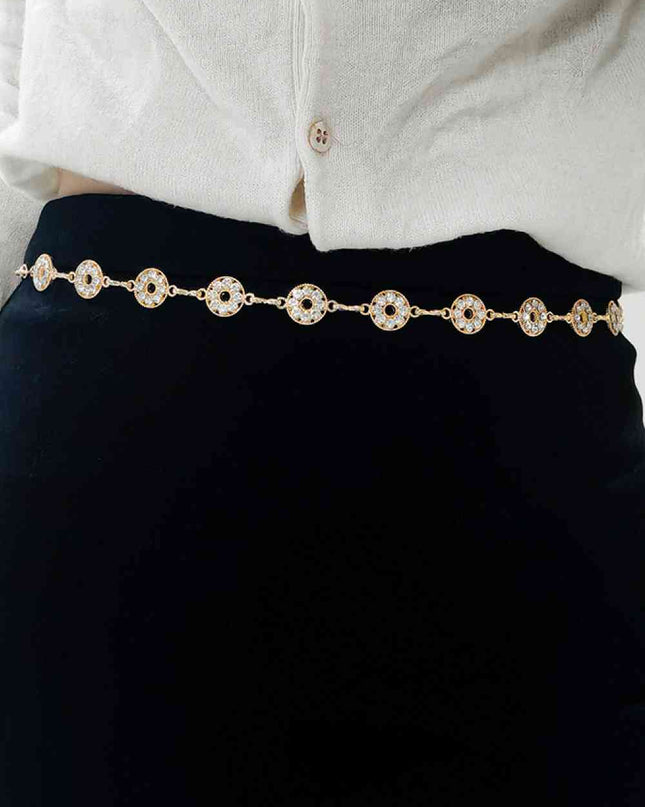 Rhinestone Decor Zinc Alloy Belt