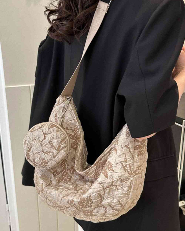 Textured Polyester Shoulder Bag