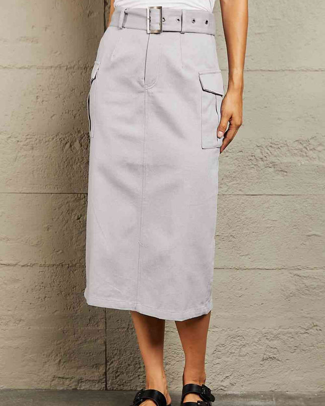 HYFVE Professional Poise Buckled Midi Skirt