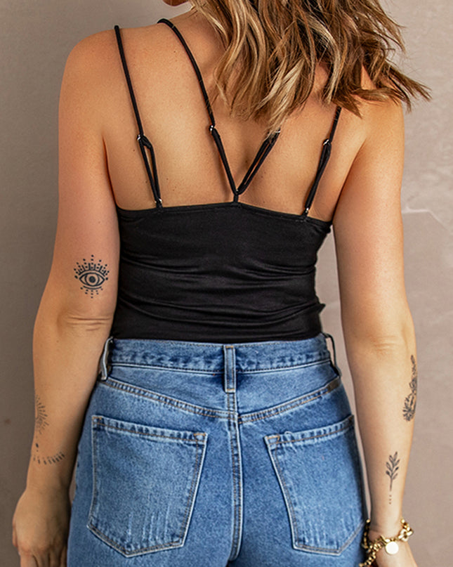 Lace Double Spaghetti Strap Cami Top