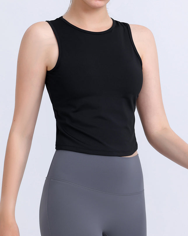 Round Neck Sleeveless Sports Tank Top