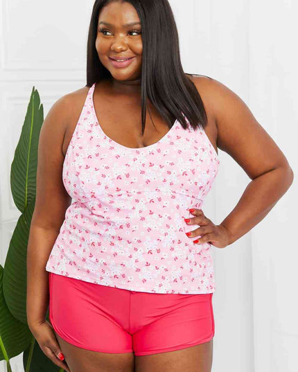 Marina West Swim By The Shore Full Size Two-Piece Swimsuit in Blossom Pink