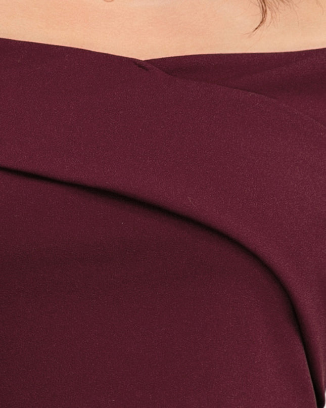Plus Size Off-Shoulder Long Sleeve Cropped Top