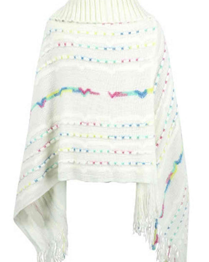 Cloak Sleeve Fringe Detail Poncho
