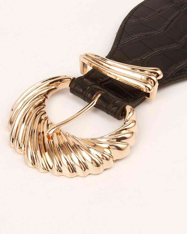 Shell Alloy Buckle Elastic Belt