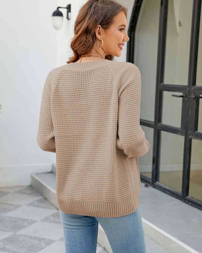 Zip-Up Round Neck Cardigan
