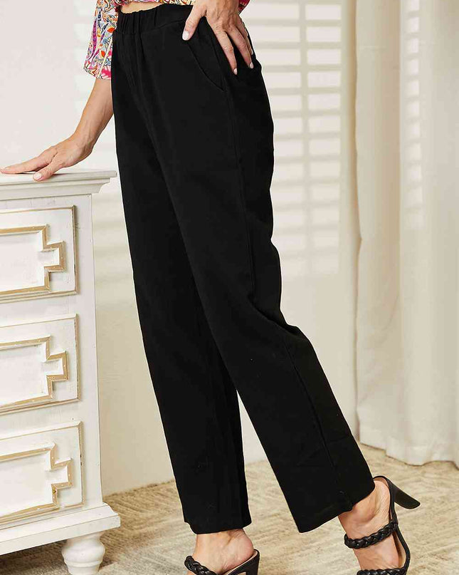 Double Take Pull-On Pants with Pockets