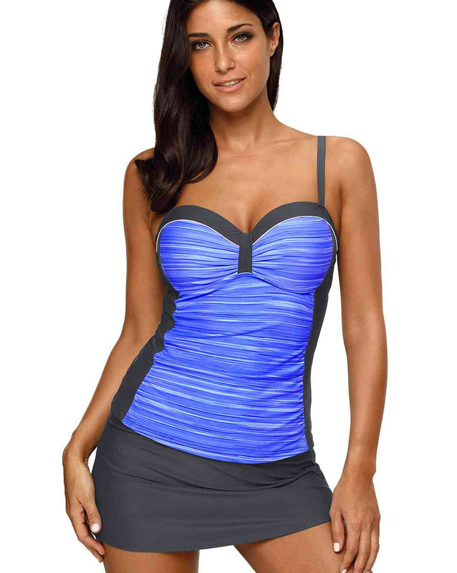 Two-Tone Sweetheart Neck Two-Piece Swimsuit