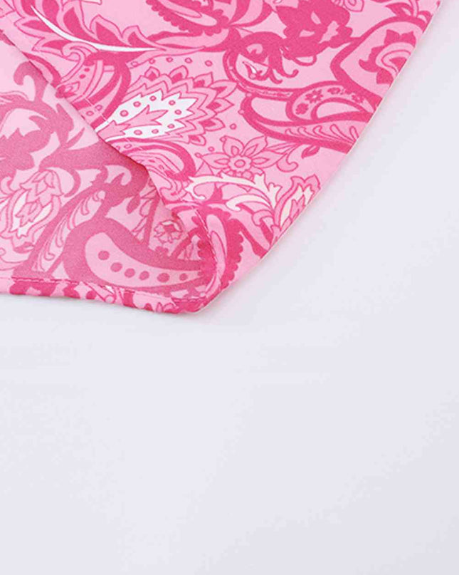 Paisley Print Flounce Sleeve Maxi Dress