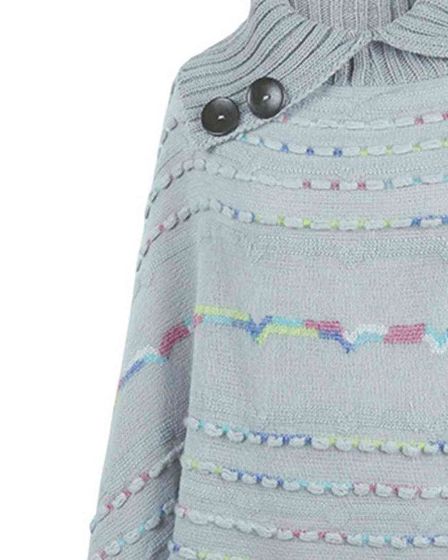 Cloak Sleeve Fringe Detail Poncho