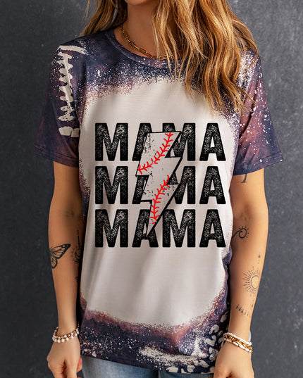 Printed MAMA Graphic Round Neck Tee
