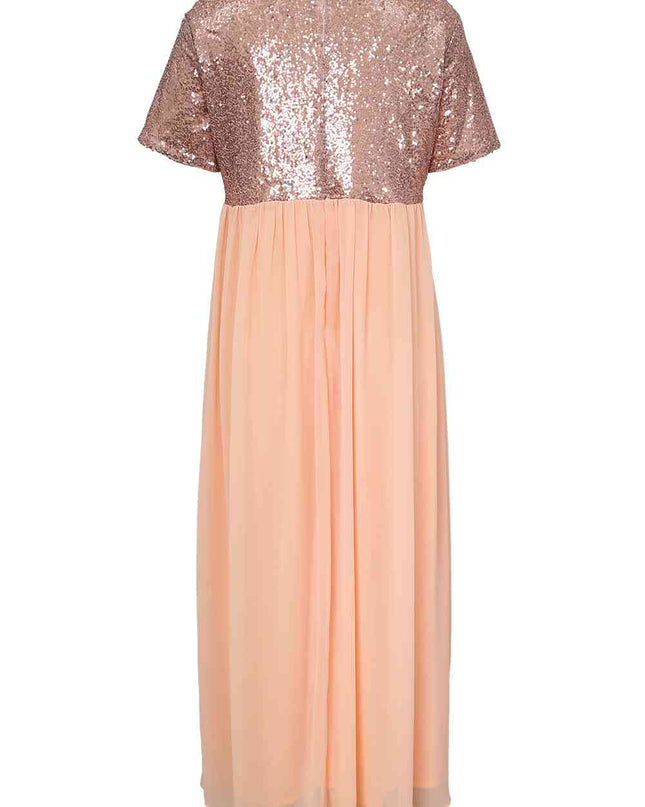Plus Size Sequined Spliced Maxi Dress
