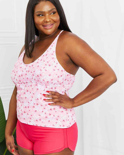 Marina West Swim By The Shore Full Size Two-Piece Swimsuit in Blossom Pink