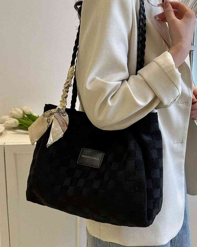 Braided Strap Polyester Tote Bag