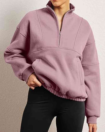 Half-Zip Long Sleeve Sweatshirt