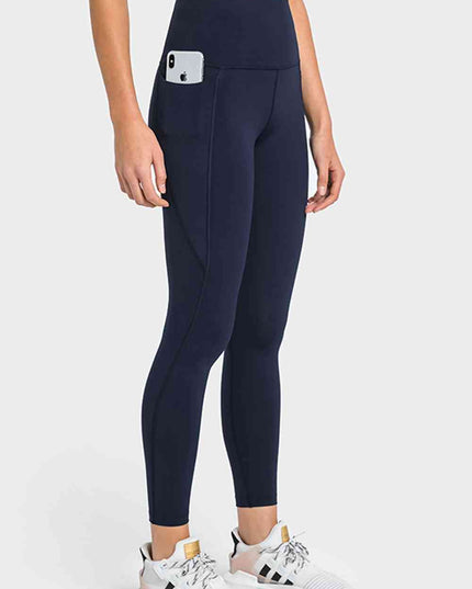 High Waist Ankle-Length Yoga Leggings with Pockets