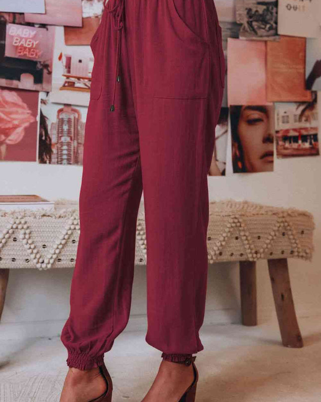 Tied Long Joggers with Pockets
