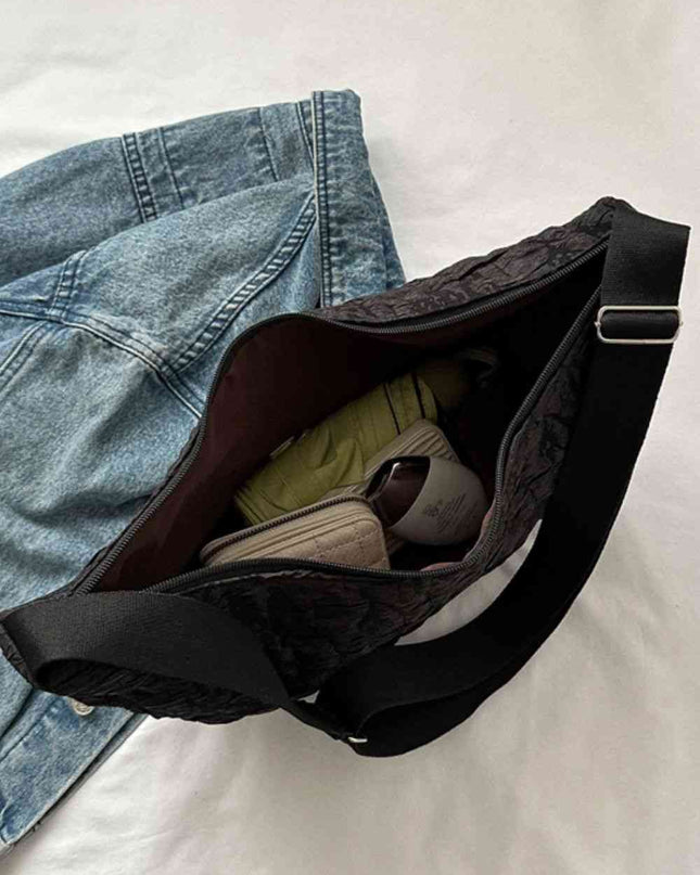 Textured Polyester Shoulder Bag