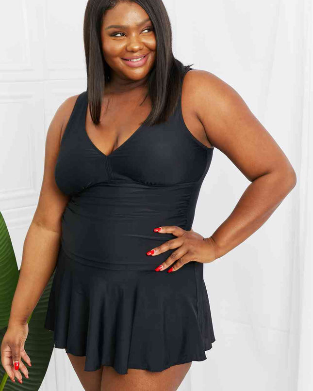 Marina West Swim Full Size Clear Waters Swim Dress in Black