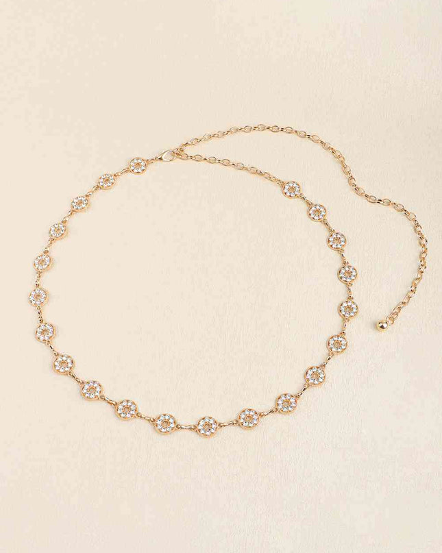 Rhinestone Decor Zinc Alloy Belt
