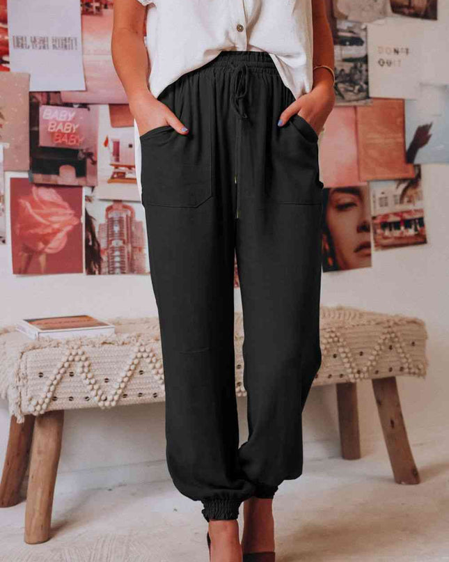 Tied Long Joggers with Pockets