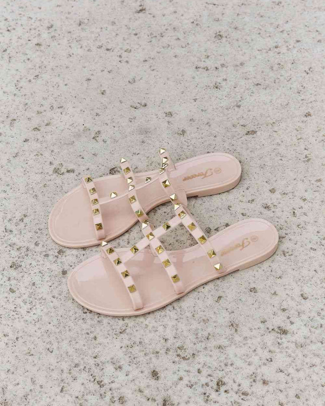 Forever Link Studded Cage Strap Slide Jelly Sandal