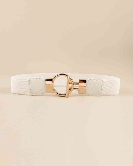 Circle Shape Buckle Zinc Alloy Buckle PU Leather Belt