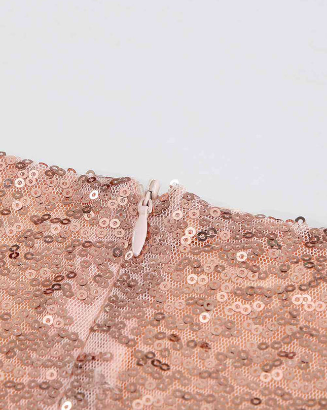 Plus Size Sequined Spliced Maxi Dress