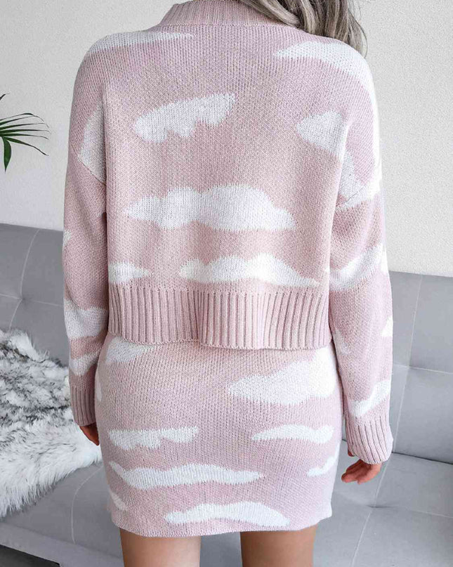 Cloud Sweater and Knit Skirt Set