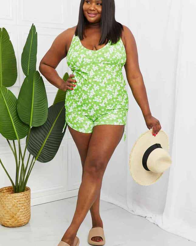 Marina West Swim By The Shore Full Size Two-Piece Swimsuit in Blossom Green
