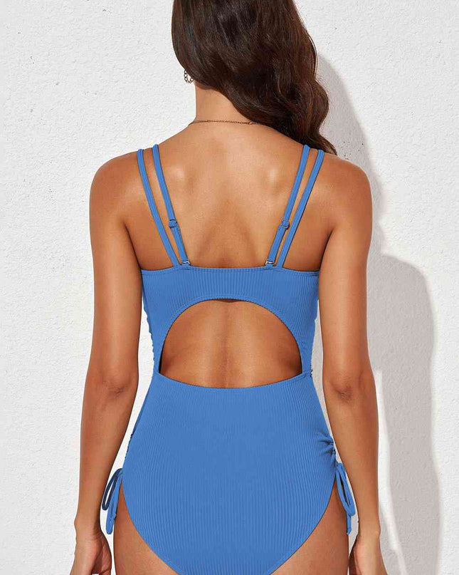 Tied Cutout Plunge One-Piece Swimsuit
