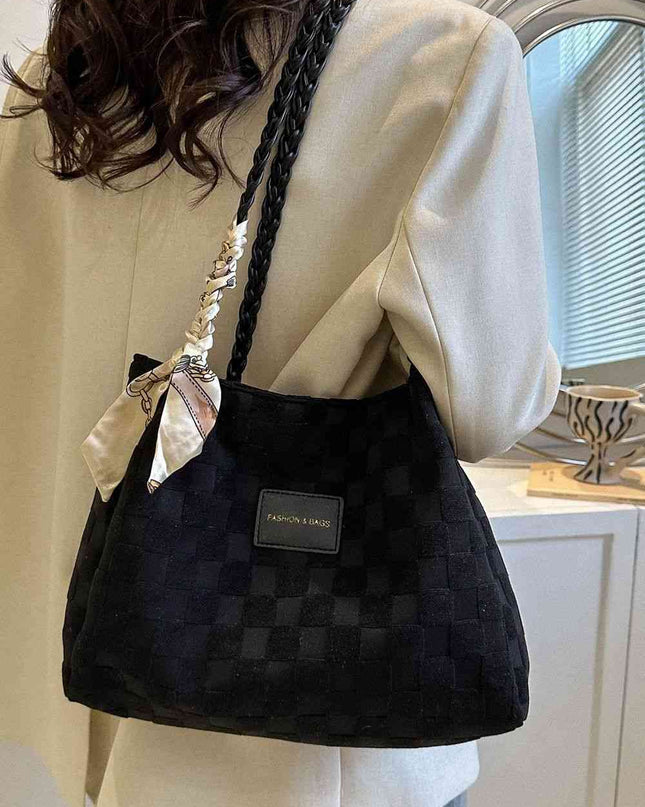 Braided Strap Polyester Tote Bag
