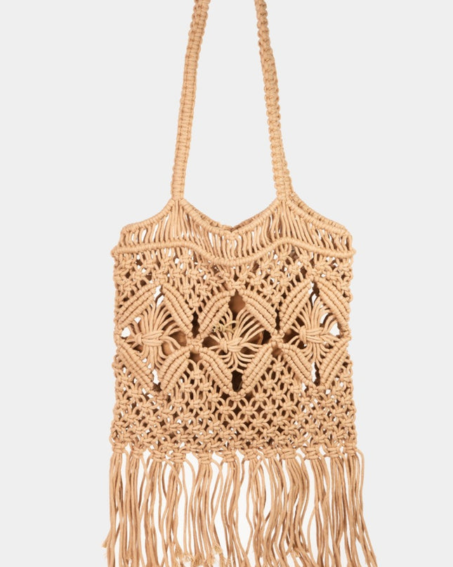 Fame Woven Handbag with Tassel