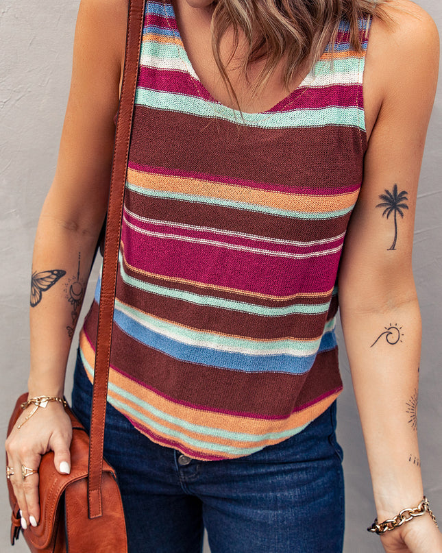 Striped Scoop Neck Tank
