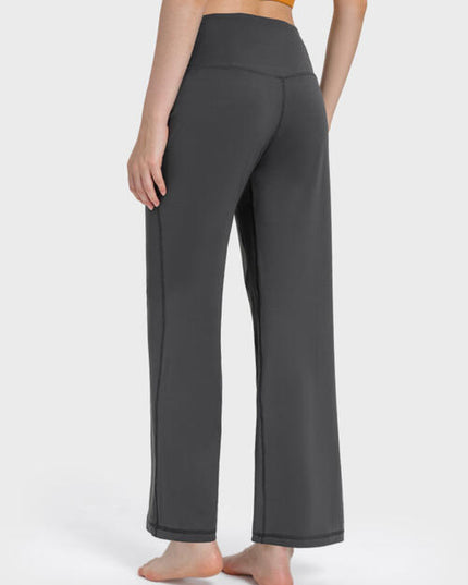 Wide Waistband Active Pants with Pockets