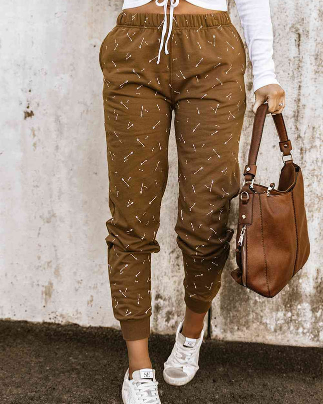 Arrow Print Elastic Waist Joggers