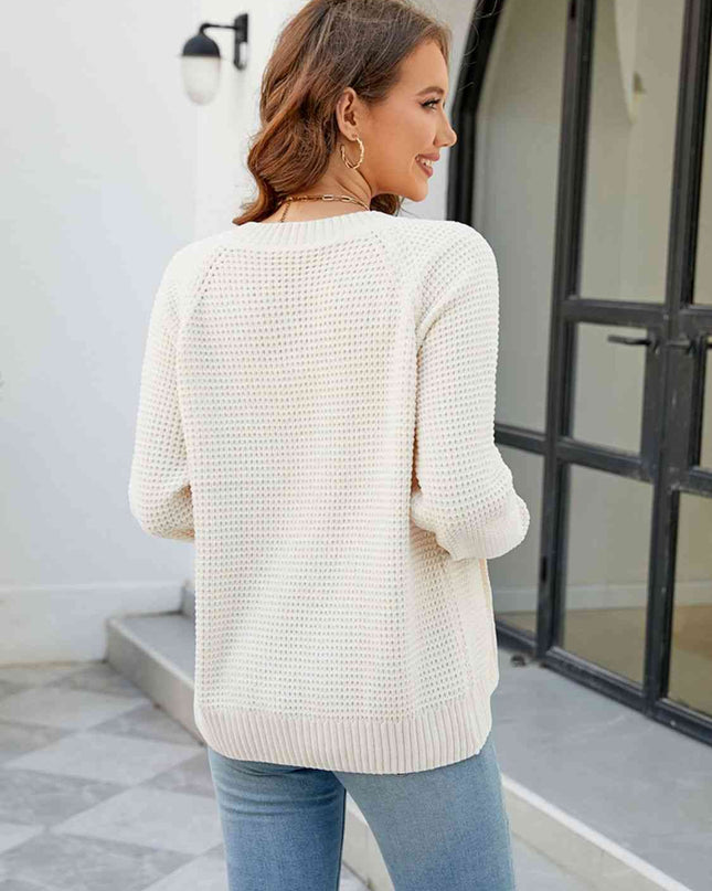 Zip-Up Round Neck Cardigan