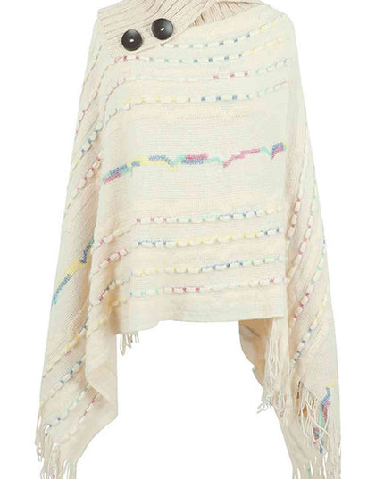 Cloak Sleeve Fringe Detail Poncho