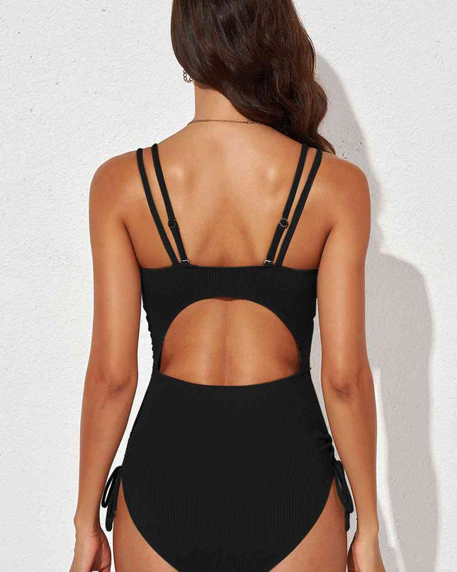 Tied Cutout Plunge One-Piece Swimsuit