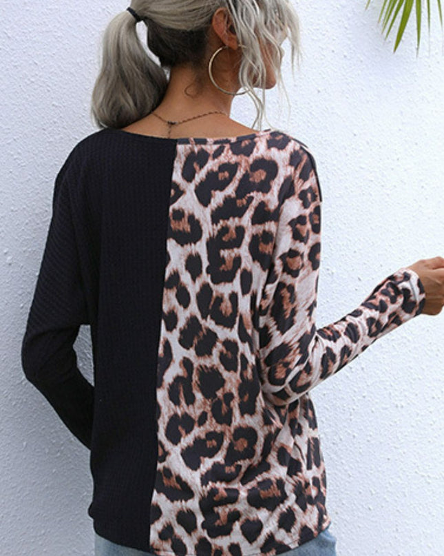 Leopard V-Neck Tie Front Top