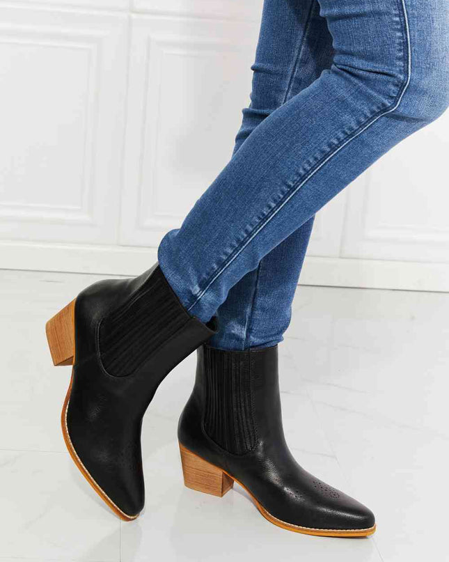 MMShoes Love the Journey Stacked Heel Chelsea Boot in Black