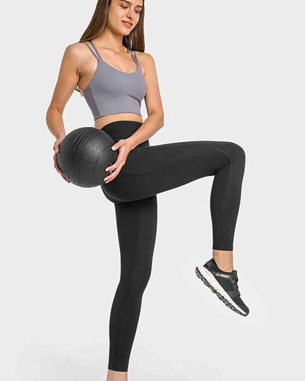 High Waist Ankle-Length Yoga Leggings with Pockets