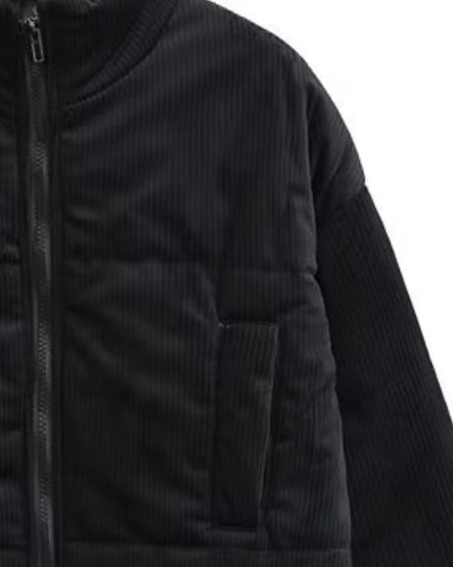 Zip Up Drawstring Winter Coat with Pockets