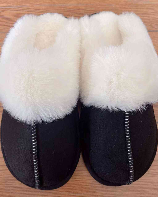 Faux Suede Center Seam Slippers