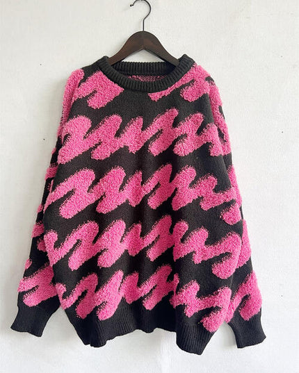 Ribbed Striped Dropped Shoulder Sweater